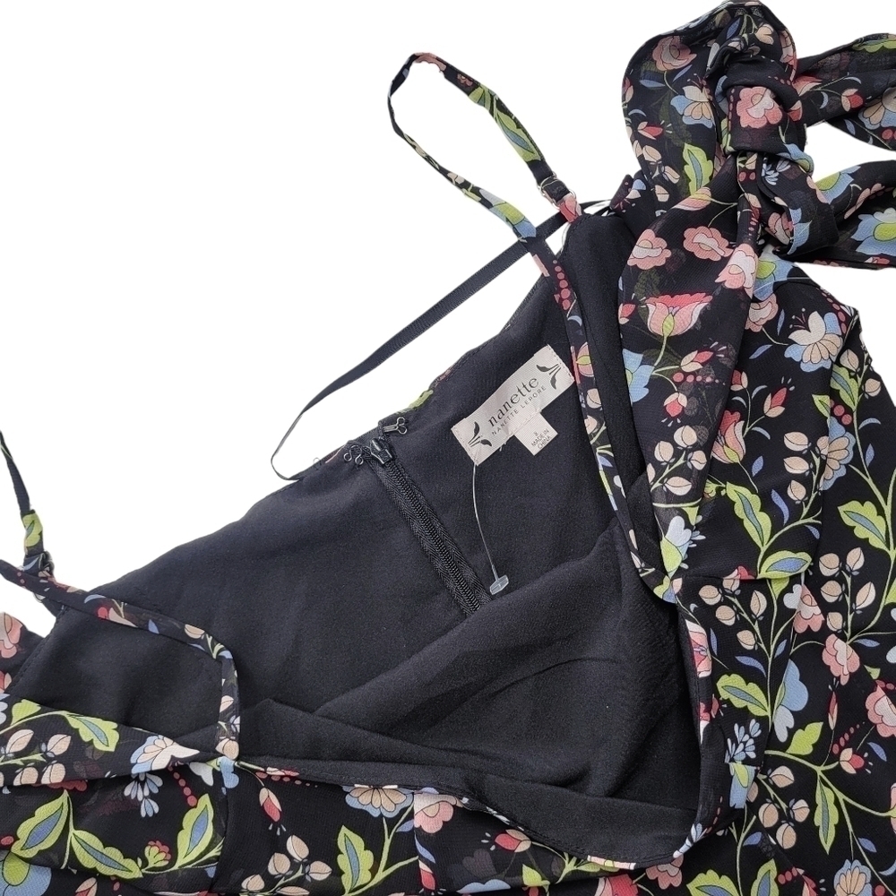 Nanette Lepore NWT Black Floral Dress - Picture 6 of 8